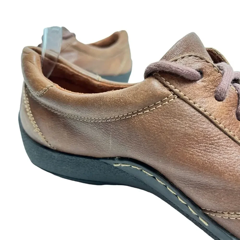 NATURALIZER FEDDRA Brown Tan Genuine Leather Lace Up Casual Shoes Comfort sz 9 N